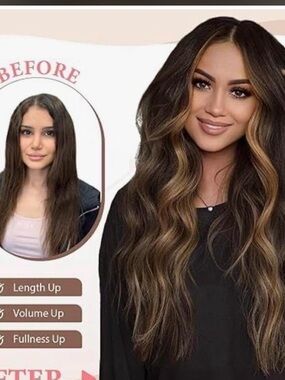 Remy Clip-In Hair Extensions - Dark Brown with Subtle Highlights